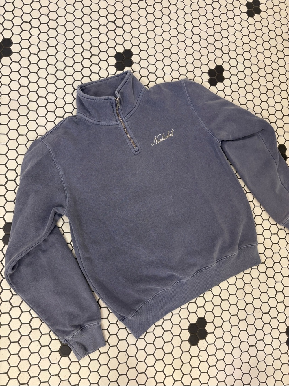 Brandy Melville “Missy” Nantucket Quarter Zip Pullover. Blue